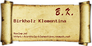 Birkholz Klementina névjegykártya